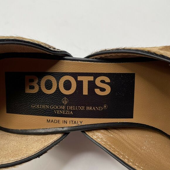 Golden Goose Marfa Leopard Ponyhair D’Orsay Boot Pumps Dust Bag NIB Size 37 - Picture 8 of 10